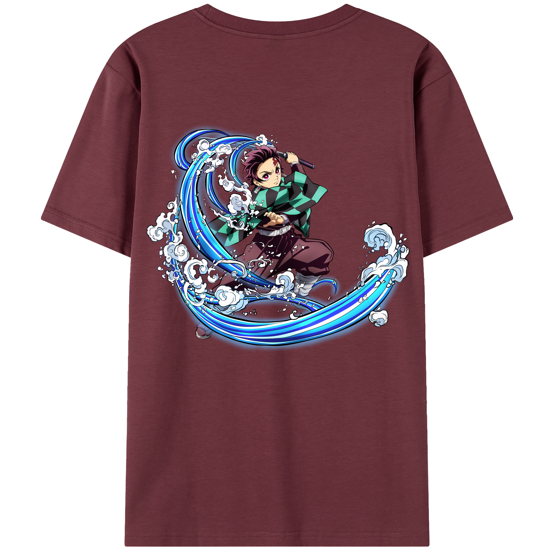 （画像用） 鬼滅の刃 竈門 炭治郎／かまど たんじろう Kamado Tanjirou 綿100％半袖Tシャツ（背面プリント）